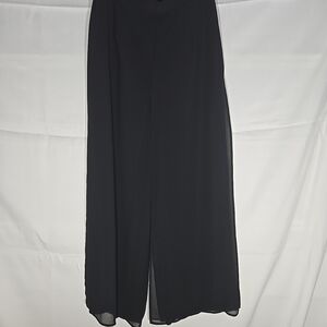 Vintage ELL Jay Women Wide Pants with Chiffon Skirt Overlay Size 12 Zip Back